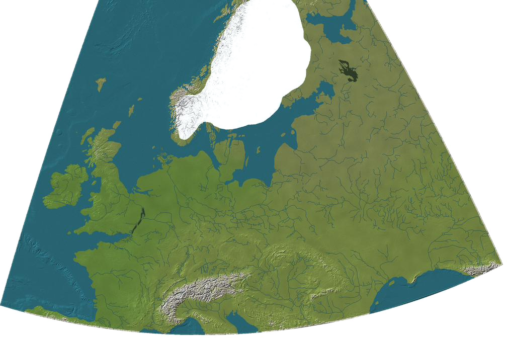 Late Preboreal map, showing Doggerland